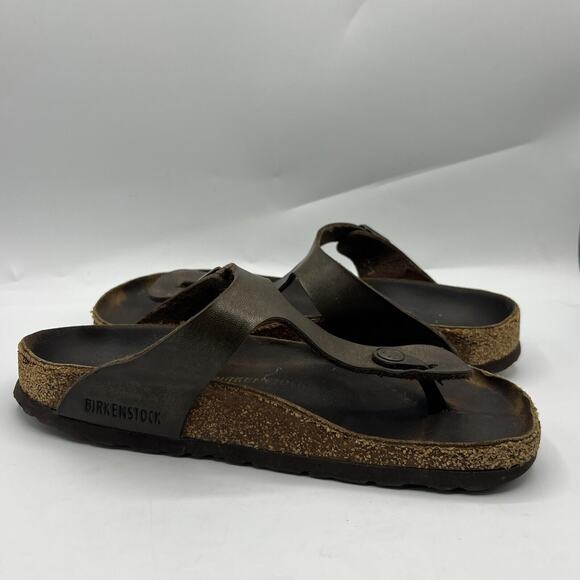 BIrkenstock Gizeh Birko Sandals Womens 8 Flor Flip Flop Brown Size 39 Germany - Picture 6 of 12